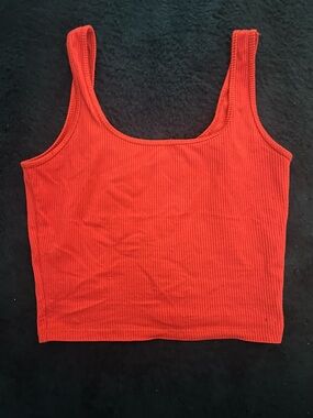 Hollister Ribbed Scoop-Neck Tank Top - Red